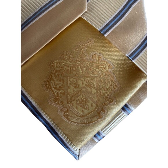 Donald Trump Signature Collection Necktie 100% Silk Yellow Blue Gold Stripe Tie - Picture 6 of 14